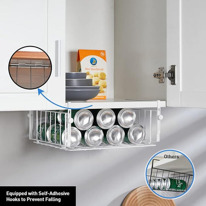 2 Pack Hanging Under Shelf Storage Basket, Adjustable Under Cabinet Add-on - Image 3