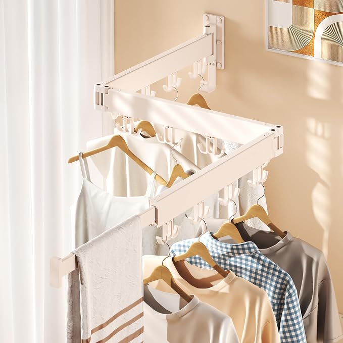 Drying Rack Clothing Wall Mounted, Clothes Drying Rack, Laundry Drying Rack - Image 2