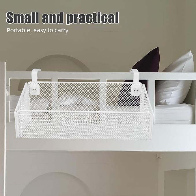 PRETYZOOM Bedside Caddy Hanging Storage Rack Bedside Metal Hanging Shelf - Image 4