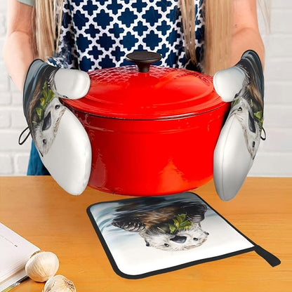 Oven Mitts and Pot Holders Sets of 3 Sea Otter Oven Mitts 3 Pcs Heat Resistant - Image 6