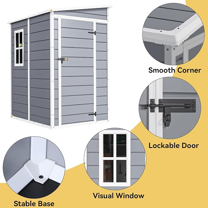 DWVO 5x4 FT Resin Storage Shed - Image 2