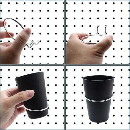6 Set Pegboard Bins with Rings, Pegboard Cups Included, Pegboard Cup Holder - Image 4