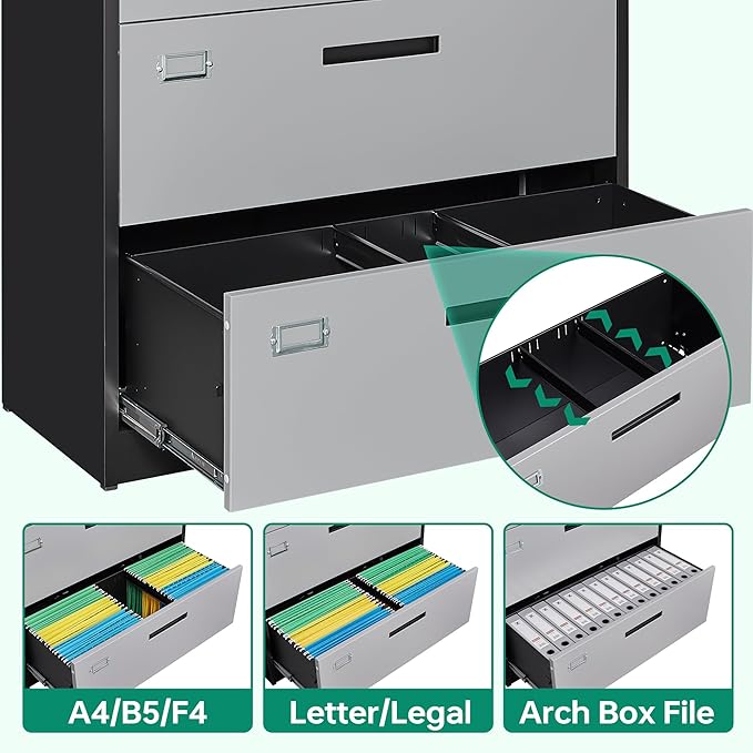 Letaya 4 Drawer Lateral Metal Filing Cabinet - Image 7
