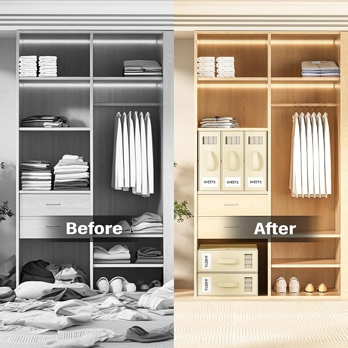 Foldable Bedding Organizer, Fabric Storage Bins - Image 3