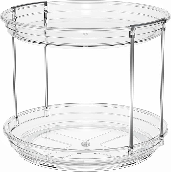 LAMU 2 Tier Lazy Susan Turntable Organizer 9.25'' Rotating Spice Rack - Image 9