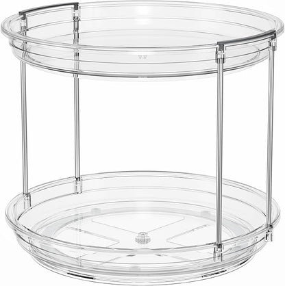 LAMU 2 Tier Lazy Susan Turntable Organizer 9.25'' Rotating Spice Rack - Image 9