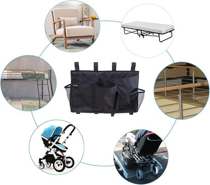 LEISUIT Hanging Storage Bag Bedside Organizer 9 Pockets Black - Image 7