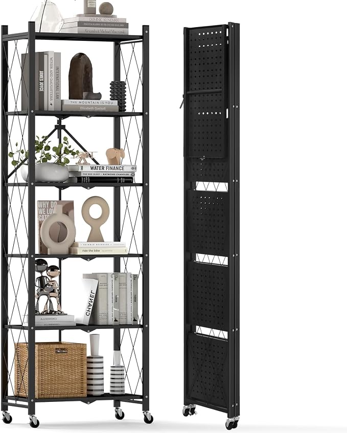 DEANIC 6-Shelf Folding Bookcase by ShowNow