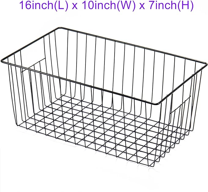 16inch Freezer Wire Storage Organizer Baskets, Household Refrigerator Bin - Image 7