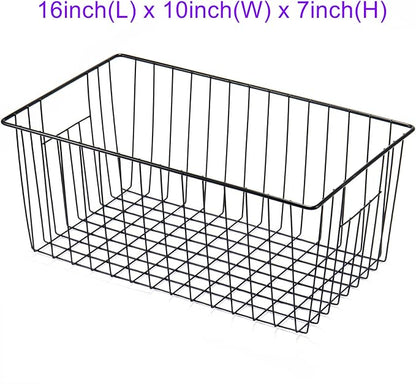16inch Freezer Wire Storage Organizer Baskets, Household Refrigerator Bin - Image 3