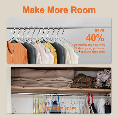Jiang&Rong 20 Pack Stainless Steel Hangers, 16.5 Inch Heavy Duty Metal Coat - Image 4