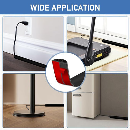 Floor Cord Cover Self Adhesive Cord Hider Floor Extension Cord Covers - Image 6