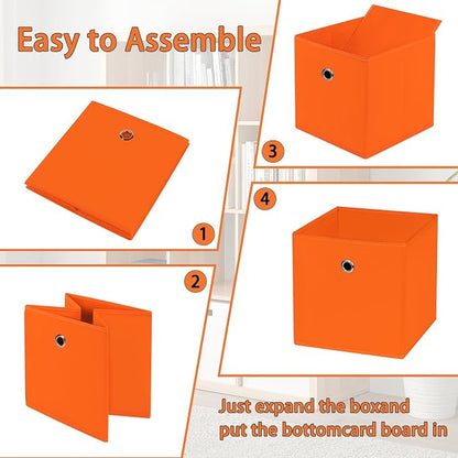 Foldable Storage Cubes Bins, 11 Inch Cloth Storage Cube Fabric Storage Box - Image 6