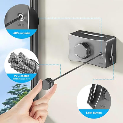 Retractable Outdoor Clothes Line, Heavy Duty Clothes Drying Laundry Line Wall - Image 6