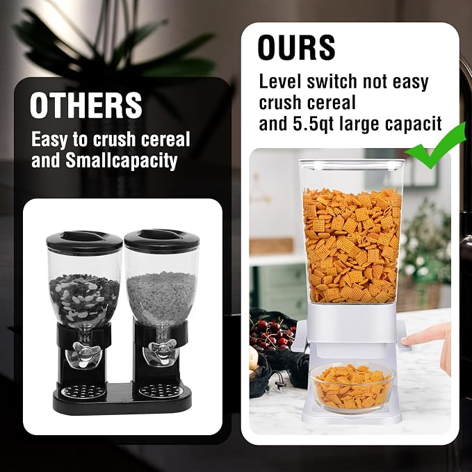 Cereal Dispenser Countertop, 5.5L Cereal Containers Storage Dispenser - Image 6