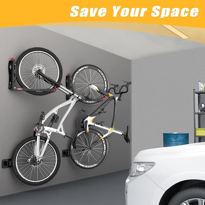 TORACK BIKEPAL No Lifting Swivel Bike Racks, Space Saving Wall Mounted Bike - Image 2