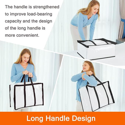 Vieshful 3 Pack Clear Comforter Storage Bag, 60L Clothes Storage Bag - Image 6