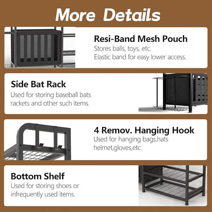 Garage Sports Equipment Organizer, Golf Bag Storage Rack, Heavy Duty Ball Holder - Image 7
