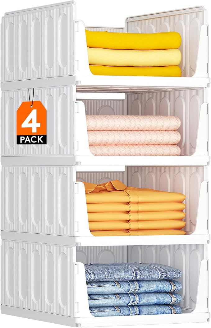 Lifewit 4 Pack Stackable Closet Organizers by Lifewit