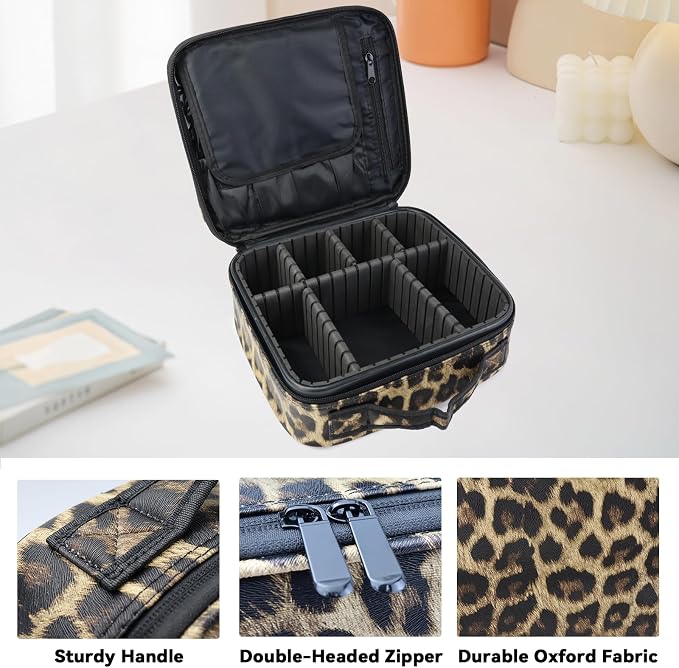 Travel Makeup Bag Makeup Cosmetic Train Case Organizer Portable Storage Bag - Image 4