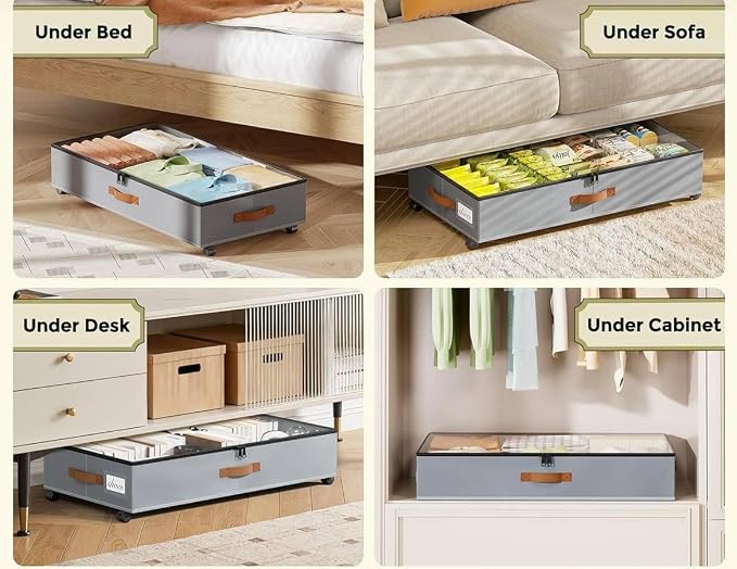 Under Bed Storage with Wheels, Rolling Underbed Metal Drawer, Low-Profile - Image 6