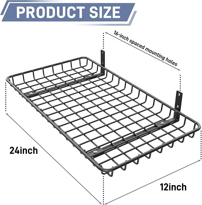 WALMANN 12x24 inch Wall Shelves, Wall-Mounted Storage Shelf - Image 3