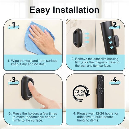 Magnetic Remote Control Holder Self-Adhesive Wall Mount, 6 Pack Upgraded - Image 3