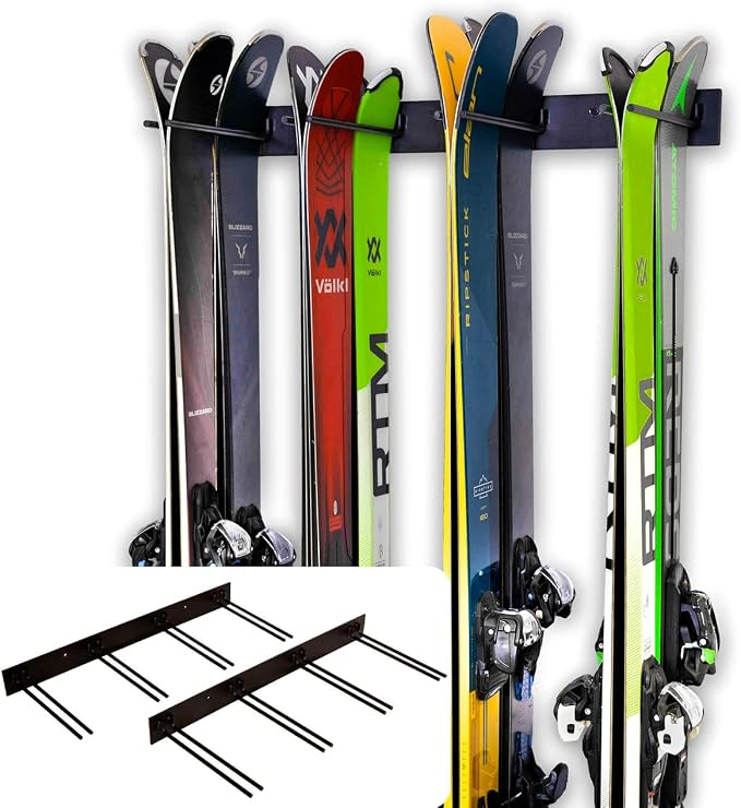 StoreYourBoard Ski Rack Wall Mount – Heavy-Duty Steel Ski Wall Mount Holds Up by StoreYourBoard