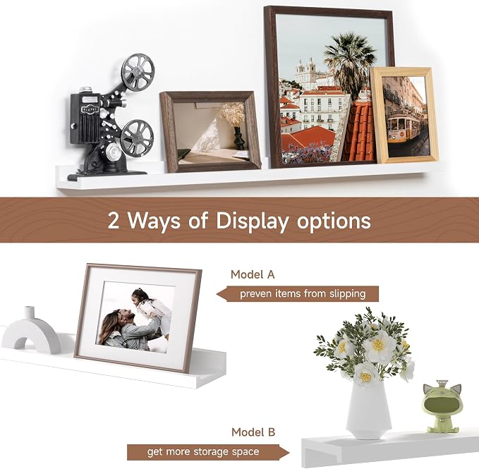 Fun Memories Picture Ledge Shelf, 36 Inch Floating Shelves Set of 2, Nursery - Image 6