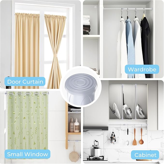 AIZESI Spring Tension Curtain Rod Short Tension Rod - Image 3