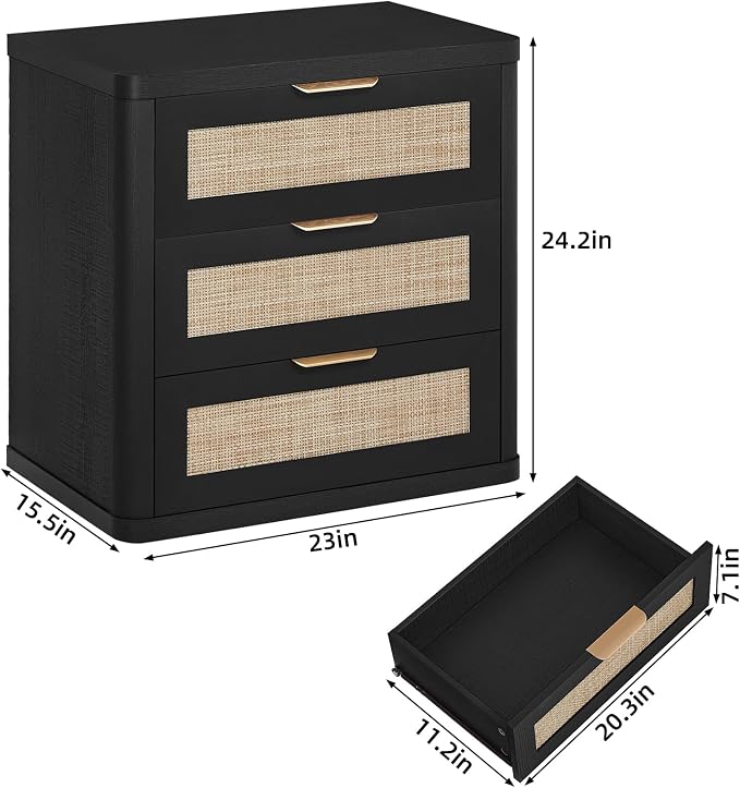 LEYAOYAO Rattan Night Stand Set of 2 - Image 3