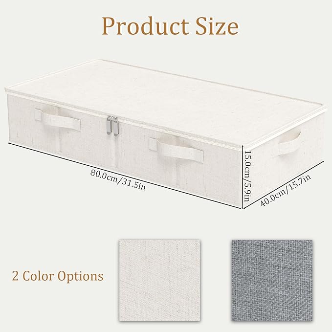 Underbed Storage Bins Compartment, Foldable Under Bed Boxes Organizer, Cube - Image 6