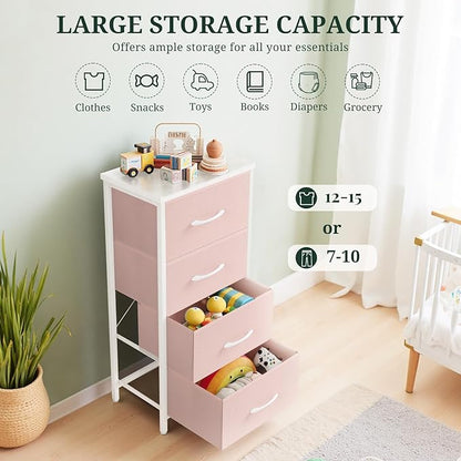 4 Drawers Dresser for Bedroom Fabric Storage Tower - Image 5