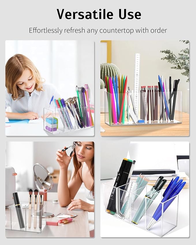 Uniclife Clear Acrylic Pen Holder - Image 7