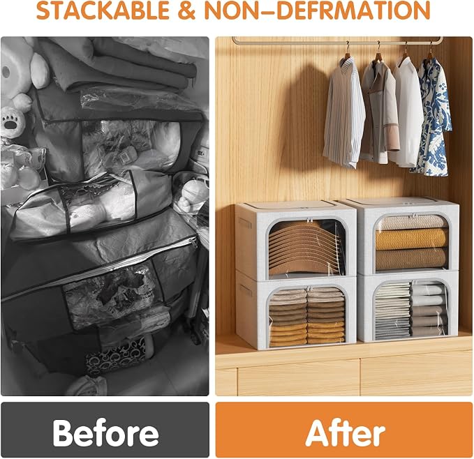 Large Size 66L 3 Pack Openings Clothes Storage Bins - Image 5