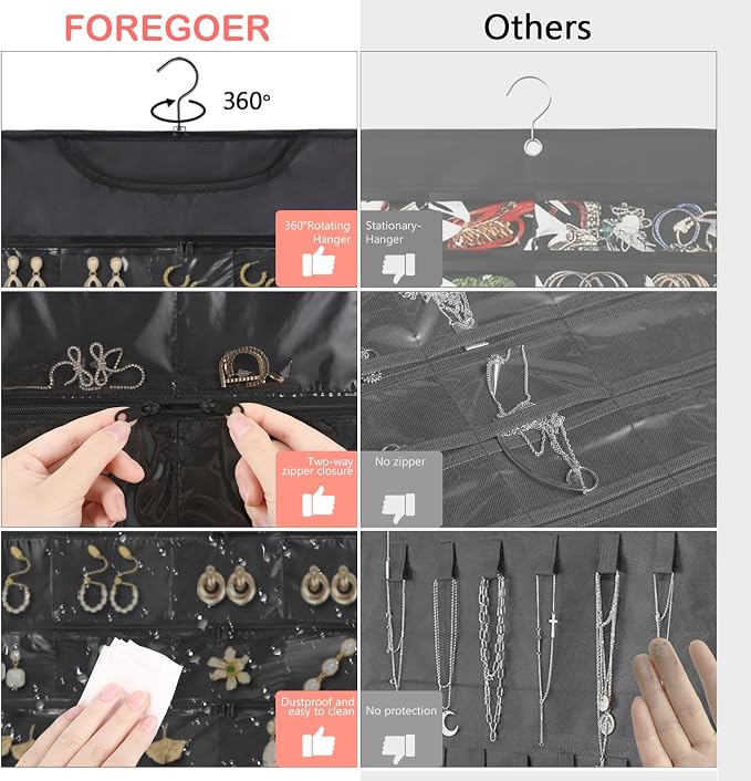 FOREGOER Hanging Jewelry Organizer - Image 4