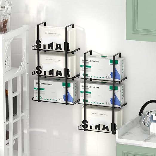 Glove Holder Dispenser for Wall Mount, 2 Pack Metal Disposable Latex Glove Box - Image 6