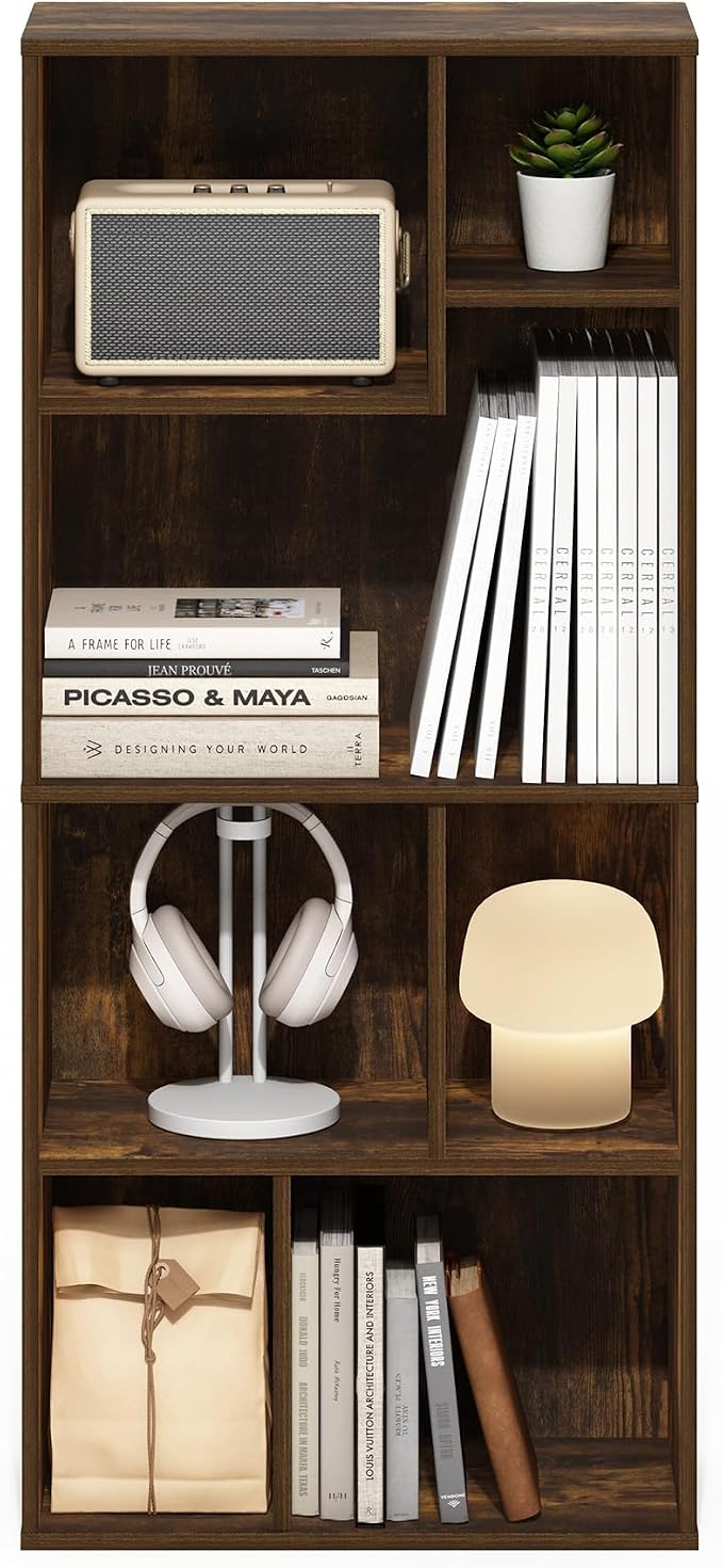 Furinno DALY Book Shelf, 7-Cube Bookshelf, Cube Storage Organizer Bookcase - Image 5