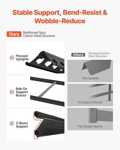 VEVOR Storage Shelves, 5-Tier Adjustable, 2500 lbs Capacity, Heavy Duty Garage - Image 7