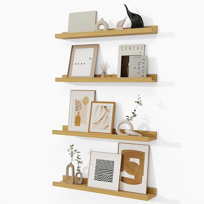 Fun Memories Picture Ledge Shelf, Floating Shelves Set of 4, 24 Inch Picture by FunMemories