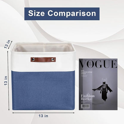 13x13 Cube Storage Bins, Collapsible Fabric Storage Box, 4 Pack Closet Baskets - Image 3