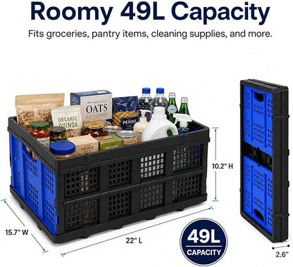 Collapsible Storage Crates 2 Pack, Heavy Duty Foldable Plastic Storage Bins - Image 4