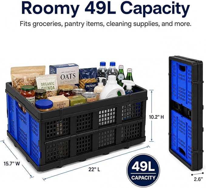 Collapsible Storage Crates 3 Pack, Stackable Foldable Storage Bins - Image 4