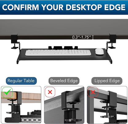 AX WABER Keyboard Tray Under Desk Pull Out - Image 7