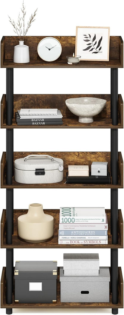 Furinno TURN-N-TUBE 5-Tier Display Shelf, Storage Shelves, Book Shelf, Open - Image 6