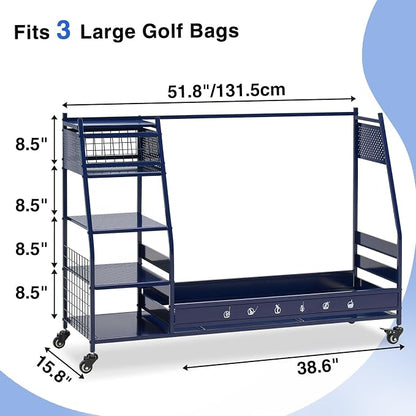 Lauren&Harold Golf Bag Organizer Garage Storage, Golf Storage Rack Stand Fits 2 - Image 9