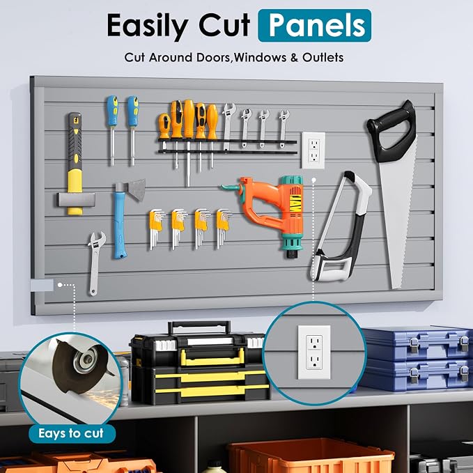 Braki PVC Slat Wall Paneling 2x4 ft, Garage Organizer Storage System, Heavy - Image 5