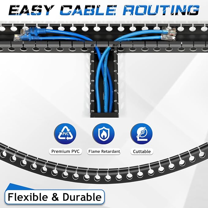 ZhiYo Cable Raceway 156in, Server Rack Cable Management Under Desk Cord - Image 4