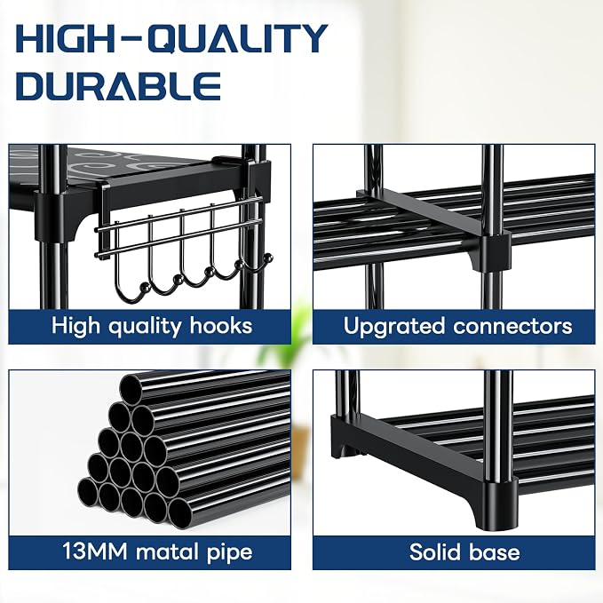 Mavivegue 10 Tiers Shoe Rack Tall Shoe Organizer Shoe Storage 55-65 Pairs - Image 6