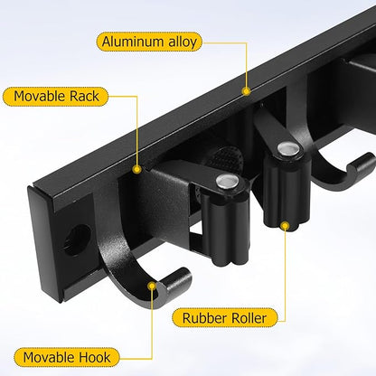 SLIIMU Movable 15'' Broom and Mop Holder Wall Mount - Image 3